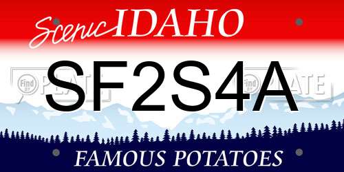 SF2S4A Idaho License Plate