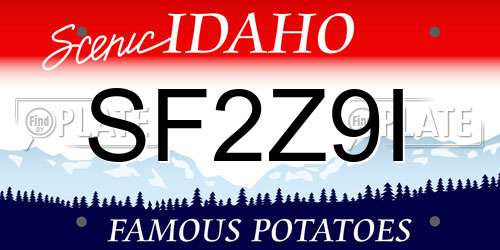 SF2Z9I Idaho License Plate