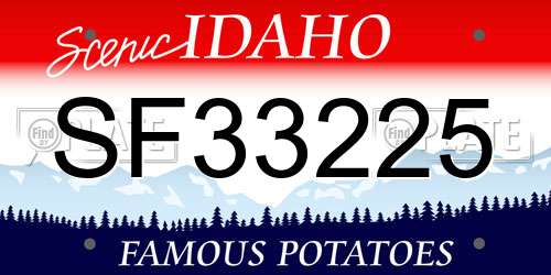 SF33225 Idaho License Plate