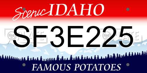 SF3E225 Idaho License Plate