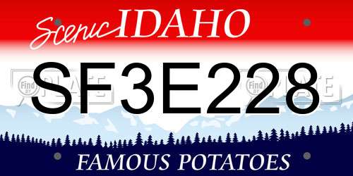 SF3E228 Idaho License Plate