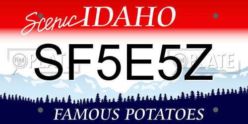 SF5E5Z Idaho License Plate