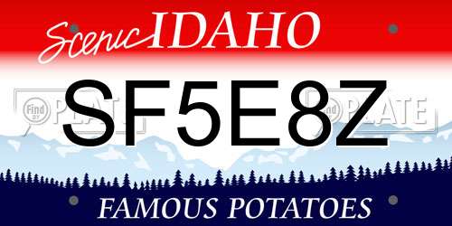 SF5E8Z Idaho License Plate