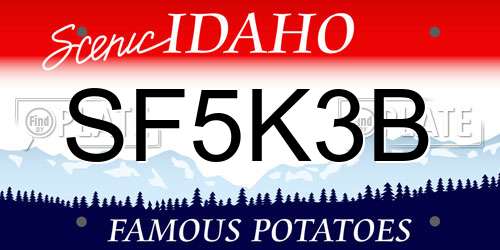 SF5K3B Idaho License Plate