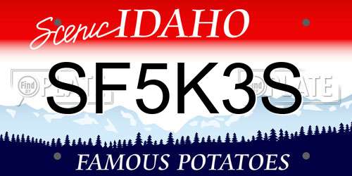 SF5K3S Idaho License Plate