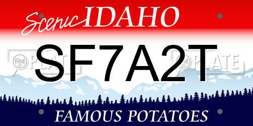 SF7A2T Idaho License Plate