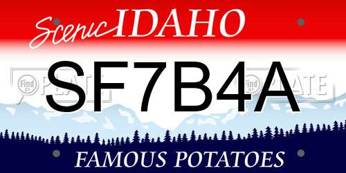 SF7B4A Idaho License Plate