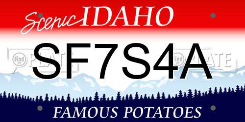 SF7S4A Idaho License Plate