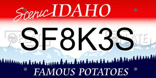 SF8K3S Idaho License Plate