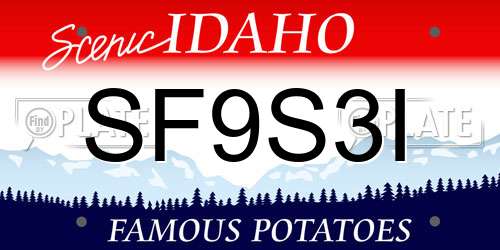 SF9S3I Idaho License Plate