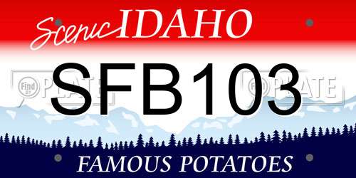 SFB103 Idaho License Plate
