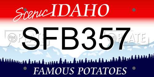 SFB357 Idaho License Plate