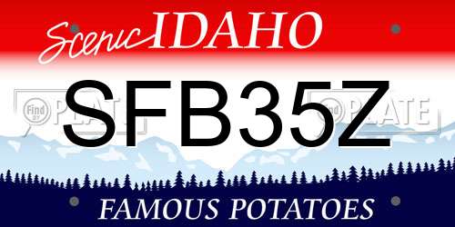 SFB35Z Idaho License Plate