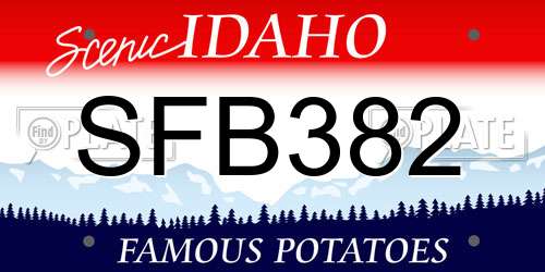 SFB382 Idaho License Plate