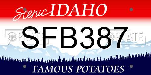 SFB387 Idaho License Plate