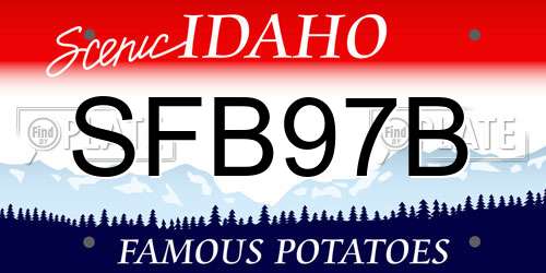SFB97B Idaho License Plate