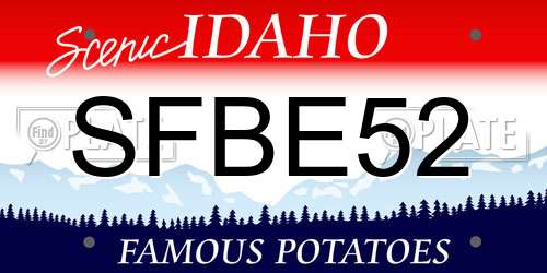 SFBE52 Idaho License Plate