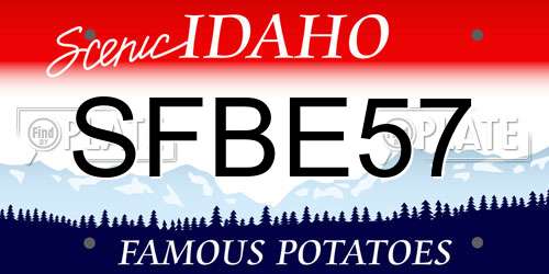 SFBE57 Idaho License Plate
