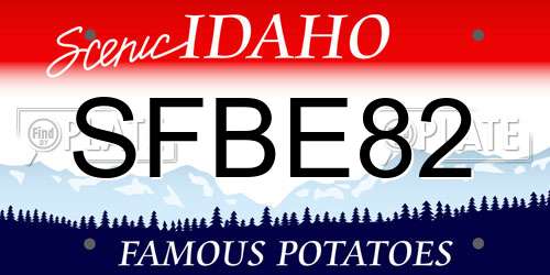 SFBE82 Idaho License Plate