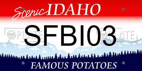 SFBI03 Idaho License Plate
