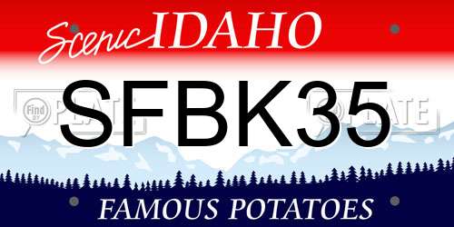 SFBK35 Idaho License Plate