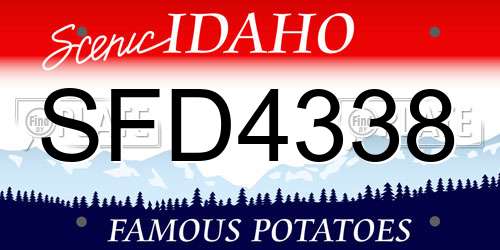 SFD4338 Idaho License Plate