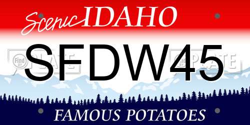 SFDW45 Idaho License Plate