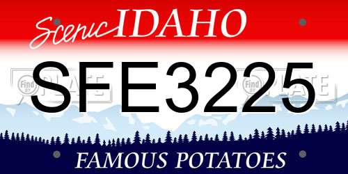 SFE3225 Idaho License Plate