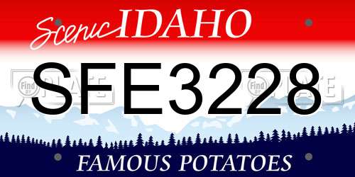 SFE3228 Idaho License Plate