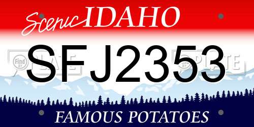 SFJ2353 Idaho License Plate
