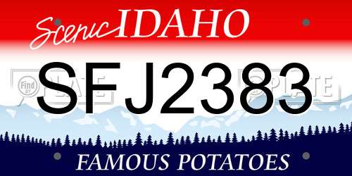 SFJ2383 Idaho License Plate