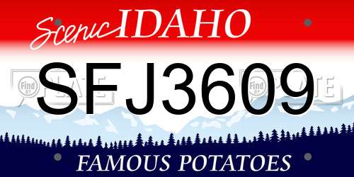 SFJ3609 Idaho License Plate