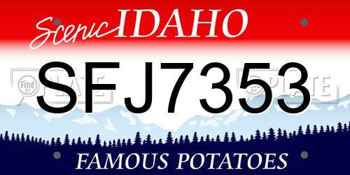 SFJ7353 Idaho License Plate