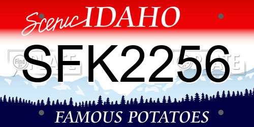 SFK2256 Idaho License Plate
