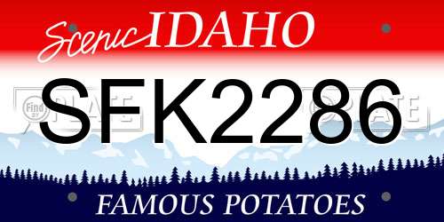 SFK2286 Idaho License Plate