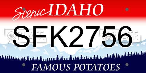 SFK2756 Idaho License Plate