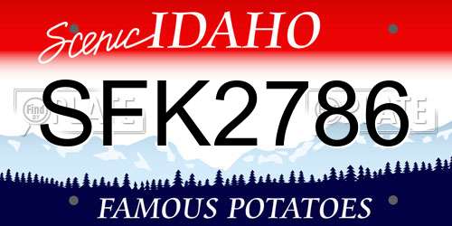 SFK2786 Idaho License Plate