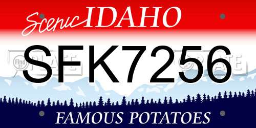 SFK7256 Idaho License Plate