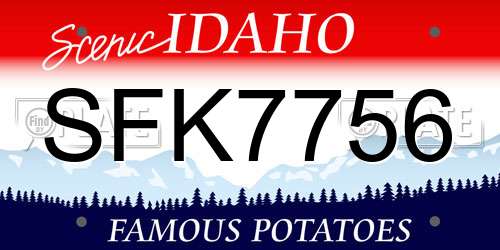 SFK7756 Idaho License Plate