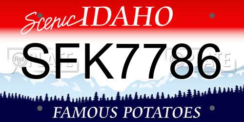 SFK7786 Idaho License Plate