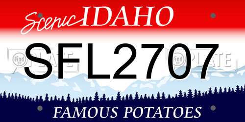 SFL2707 Idaho License Plate