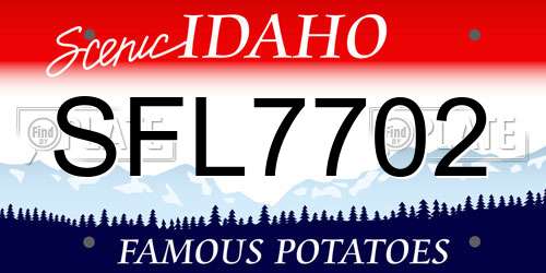 SFL7702 Idaho License Plate