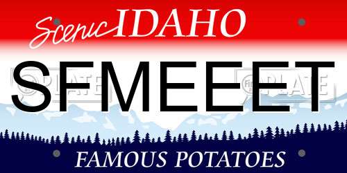 SFMEEET Idaho License Plate