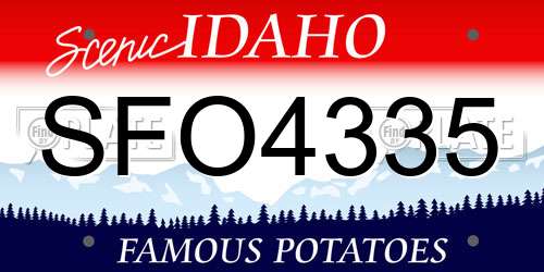 SFO4335 Idaho License Plate