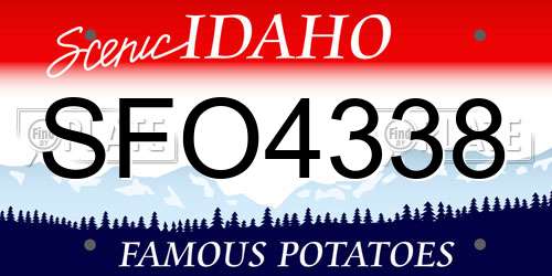 SFO4338 Idaho License Plate