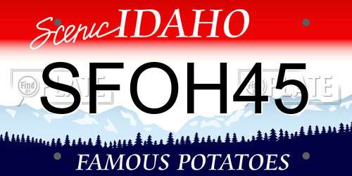 SFOH45 Idaho License Plate