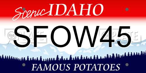 SFOW45 Idaho License Plate