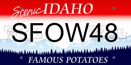 SFOW48 Idaho License Plate