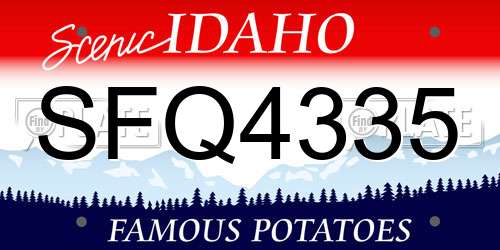 SFQ4335 Idaho License Plate