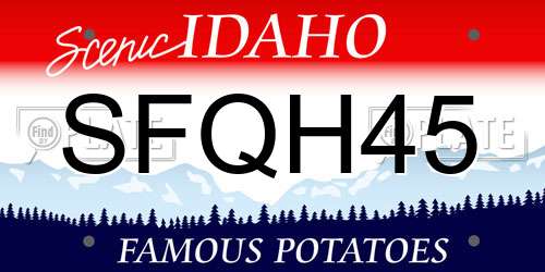 SFQH45 Idaho License Plate